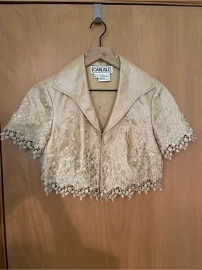 Vintage Linen Carlisle Decorative Cropped Shrug Size XS